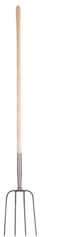 1300mm Muck Fork Wood Handle - 4-Pronged Steel Head - Stables, Mucking Out