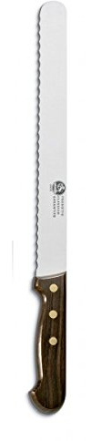 AUSONIA - 62323 Couteau à pain avec lame dentelée scie à pain couteau de pâtissier Couteaux à gâteau avec lame de 24 cm et manche en bois