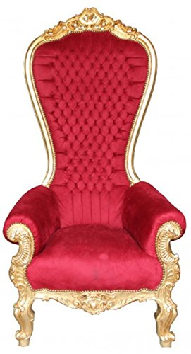 Casa Padrino Barock Thron Sessel Majestic Mod2 Bordeaux Rot/Gold - Riesensessel -Thron Stuhl Tron