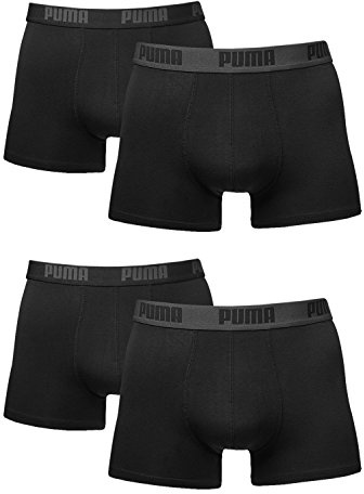 PUMA Herren Boxershorts Trunks Basic Elements aus Baumwolle mit Elasthan, 4er Pack