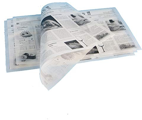 1000 Blatt Bio Einschlagpapier Hamburgerpapier Sandwichpapier Frischhaltepapier Pergamentersatz fettdicht Zeitung/mit Zeitungsdruck 25x38cm - Inkl. VerpG in D