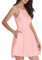 FANCYINN Robe de Femme Courtes sans Manches Spaghetti Strap Mini Casual Robe Rose M