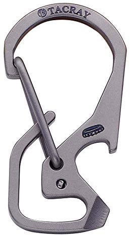 TACRAY Titanium Keychain Carabiner Multi-Tool with Bottle Opener
