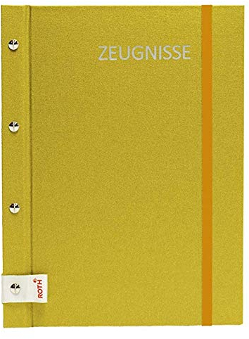 ROTH Zeugnismappe Metallium mit Buchschrauben - Gold - mit 12 A4 Klarsichthüllen, erweiterbar