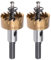Sourcingmap Lot de 2 forets HSS 27 mm Scie-cloche en acier inoxydable haute vitesse Alliage métallique