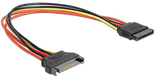 Delock Verlängerungskabel Power SATA 15 Pin Stecker > SATA 15 Pin Buchse 30cm (2er Pack)