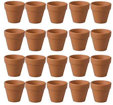 BESTonZON Cabilock Mini-Tontöpfe, aus Terrakotta 20 Stück Kleine Terrakotta Mini Terrakotta Topf Ton Keramik-Pflanzgefäß, Kaktus, Sukkulentententöpfe, für Weihnachten drinnen(3cm)