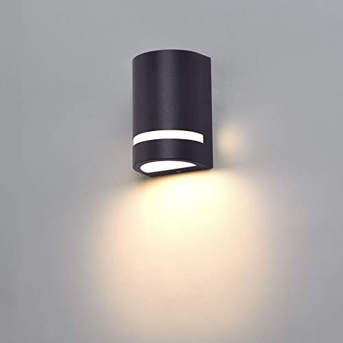 LED Aussenleuchten in Anthrazit Wand-leuchte Wandlampe Flurleuchte Fluter GU10 Fassung + 5 Watt warmweiß Aluminium modern IP44 1328A