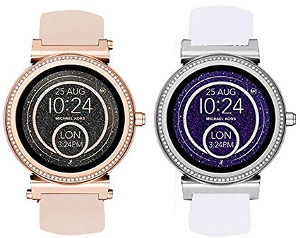 LvBu Armband Kompatibel Für Michael Kors Sofie, Sport Silikon Classic Ersatz Uhrenarmband Für Michael Kors Access Sofie Smartwatch (2 Pack-b)