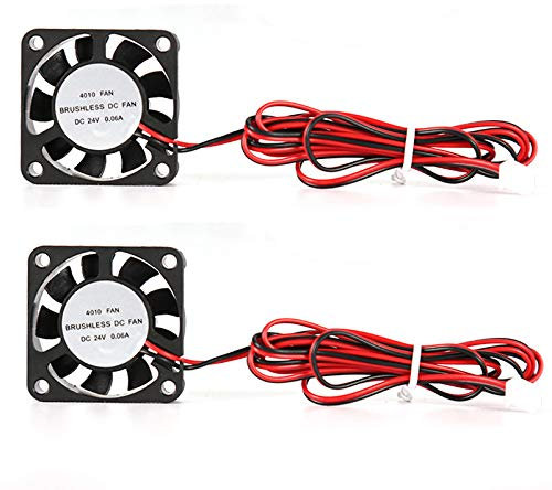 2 ventiladores de impresora 3D DC Mini ventilador de refrigeración silencioso 40 x 40 x 10 mm con cable de 100 cm (12 V 0,08 A)