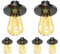ledscom.de 6 Stück E27 Porzellan Decken-Einbauleuchte TELA, rund, schwarz, 99mm, inkl. E27 Lampe Vintage Retro gold 3,83W extra-warm-weiß 489lm