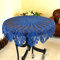 NC NC AMIPOS Runde Tischsets aus Baumwolle, handgefertigt, Häkelspitze, Blau, 90 cm