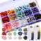 SOSMAR 1 Box/15 Farben naturform Edelsteine Perlen Halbedelsteine mit loch zum Schmuck Basteln Auffädeln DIY Ohrringe Armbänder Ketten, mit 2 Rolle Kupferdraht 0.5mm