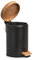 Zeller 18910 - Cubo para cosméticos (3 L, Metal y bambú, Cierre Suave, 16,8 x 24 cm), Color Negro