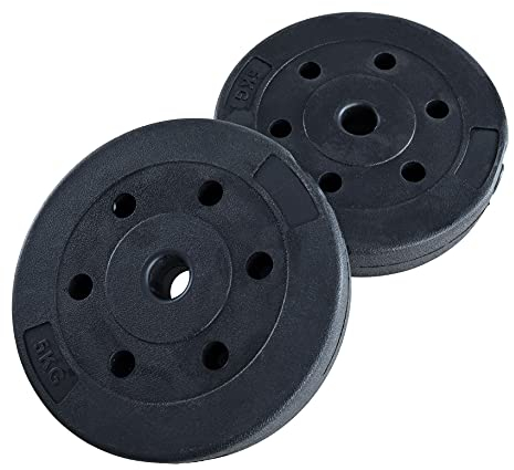 ESTEXO Hantelset Hantelstange Langhanteln Hanteln Set Langhantelstange Gewichte Hantelscheiben (2er Set Gewichte 5,00 kg)