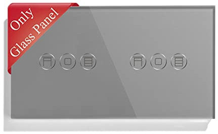 BSEED WiFi Interruptor Persiana Panel de Cristal, Smart Táctil Gris 157 mm