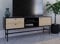 Meuble TV avec 2 tiroirs et 1 Porte en Bois et métal Noir Daryl