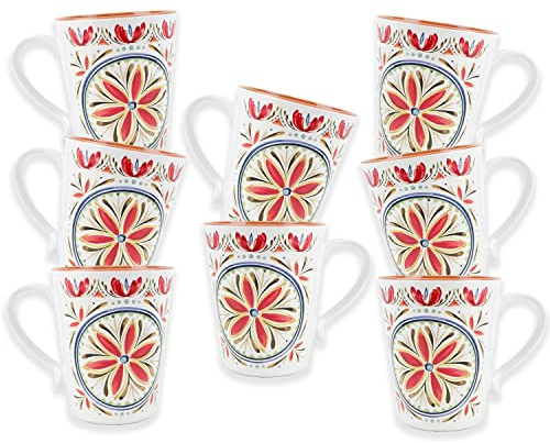 Auntie Morags Purely Home Rio Medallion Melamine/Plastic Outdoor/Camping/BBQ Mugs (Mediterranean, 8)