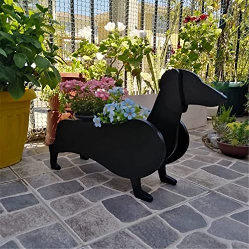 Tauzveok Pflanze Holz blumenkübel,Hund blumentopf, pflanzgefäße für draussen deko, für gartendeko, Kakteen, Büro, Perfekte Geschenkidee blumentöpfe,Dackel
