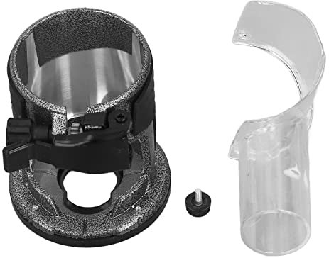 Adjustable Aluminum Alloy Plunge Router Base Trimming Machine Base with Black and Transparent Plastic Dust Collection Cover
