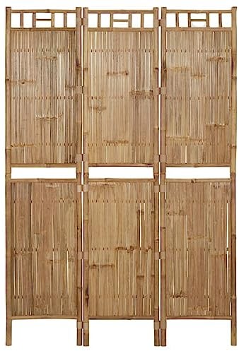 vidaXL Raumteiler 3-TLG. Faltbar Trennwand Stellwand Paravent Spanische Wand Sichtschutz Umkleide Faltwand Raumtrenner Bambus 120x180cm
