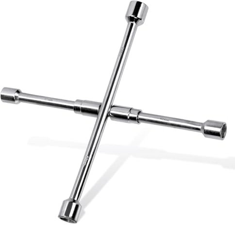Tanstic Universal-Klappschlüssel, 35,6 cm, strapazierfähig, 4-Wege-Kreuzschlüssel für Auto-Reifenwechsel