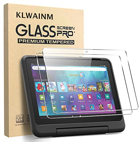 KLWAINM [2 Stück] Schutzglas für Fire HD 8 Kids/Kids Pro [2020/2021/2022/2024 Modell] Tablet Schutzfolie Displayschutz 2.5D HD 9H Härte Anti-Kratzen Bläschenfrei Displayschutzfolie Folie