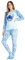 Disney Pigiama Donna Invernale in Pile con Calze Stitch Topolino Minnie Baby Yoda (Blu Stitch, L)