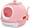 PawHut Caja de Arena para Gatos Arenero Cubierto con Cajón Arenero Cerrado para Gatos con Claraboya Abatible Bandeja Extraíble y Pala 47x55x44 cm Rosa