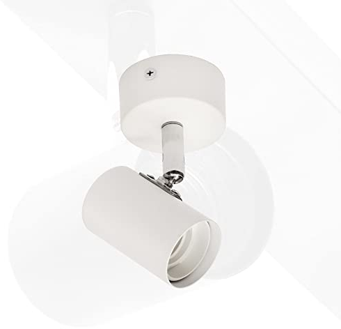 max K O M F O R T LED Deckenleuchte weiß | 1x E27 Fassung 1-flammig | schwenkbar Deckenlampe Deckestrahler Deckenspot Wandleuchte proShine-E271-BK