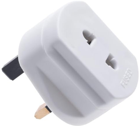 DECK INN Pack of 1 Toothbrush Adaptor Plug UK - 2 Pin to 3 Pin Electric Converter - 1A Electric Shaver Plug Adaptor White