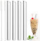 Bubble Tea Strohhalme Glas, Boba Strohhalme, 14mm Boba Straw, 4 STK. Wiederverwendbare Glasstrohhalme für Cocktails, Smoothies, Säften, Milch, Soda, Tee, Kaffee (4 Stück | Slanted Mouth)