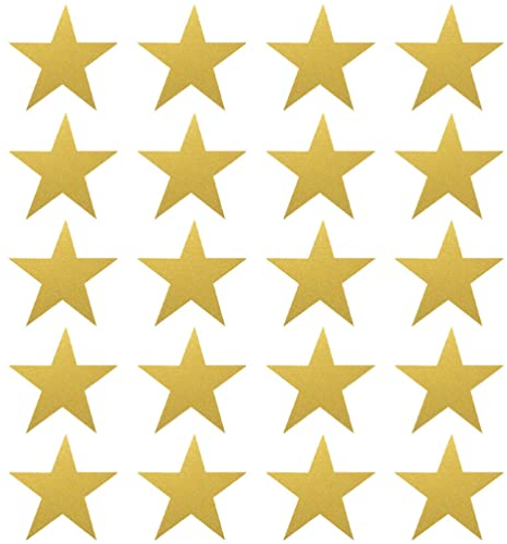 MAGICLULU 20Pcs Gold Star Cutouts 6inch Gold Card Stars Glitter Star Cutouts Twinkle Star Glitter Glitter Paper Confetti Paper Star Confetti Cutouts for Bulletin Board Classroom Wall Party Supplies