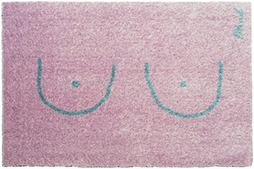 Badematte Pola, Badvorleger, Fußmatte, Indoor, mit Motiv Brüste, lilac flieder, WC-Vorleger, dekorativ, fußbodenheizunggeeignet, rutschfest, weich, hohe Feuchtigkeitsaufnahme, 50 x 75 cm