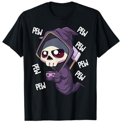 Pastell Goth Kawaii Gamer Reaper mit Video Controller Gaming T-Shirt