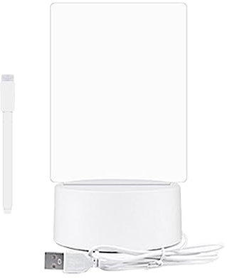 Colcolo Klares Acryl-Trocknungslöschbrett, Nachrichtentafel mit beleuchtetem Desktop-Nachtlicht für den Schreibtisch, Memotafel, Schreibtafel für Bar, Café, Vertikale