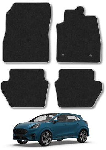 Fits Ford Puma (2019+) Carpet Car Mats | Grey Edge Trim Tailored Fit Floor Mats Full Coverage Protection Accessories Easy Clean Anti Slip Made in the UK