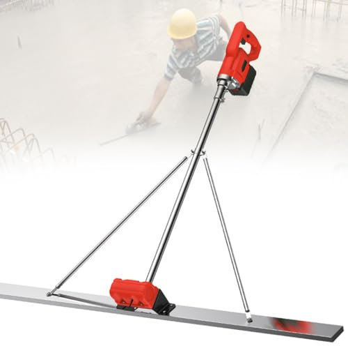 ZXSYYDS Outil de Finition électrique pour béton,règle de nivellement vibrante pour Sol en béton et Ciment, avec Planche en Acier Inoxydable de 150 cm et Moteur de Vibration sans Fil