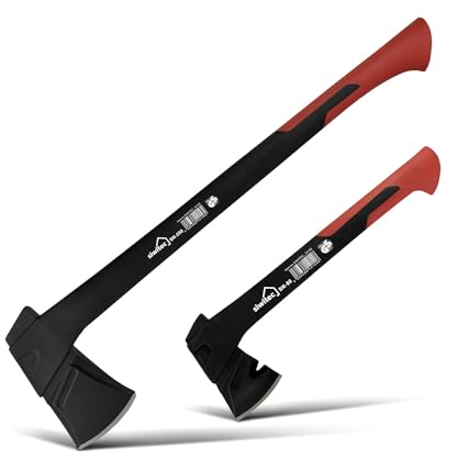 siwitec Axt Set 800 & 2500 Gramm Kopfgewicht | Spaltaxt für Holz | Zum Holz spalten |Spaltaxt | Beil | Camping & Survival Axt
