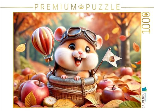 CALVENDO Puzzle Herbstlicher Hochflug: EIN Hamster und Sein luftiges Abenteuer | 1000 Teile Lege-Größe 64 x 48 cm Foto-Puzzle für glückliche Stunden