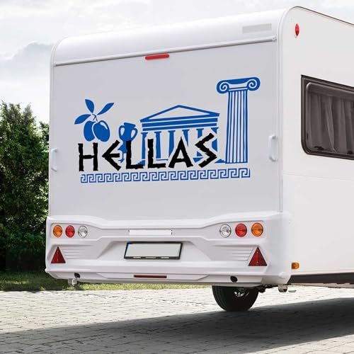 Rakelfix Hellas Griechenland Aufkleber viele Größen&Farben Autoaufkleber Athen Oliven Säule Amphore Sticker