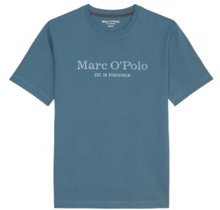 Marc O'Polo Herren T-Shirt aus Bio-Baumwolle Basic, Blau (Storm), S
