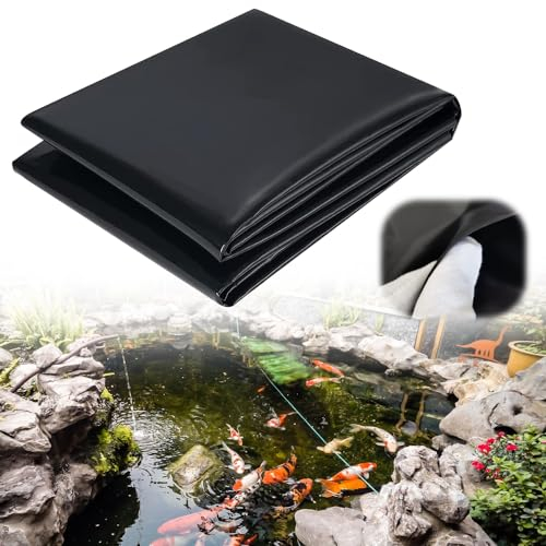 HEKOBAG Teichplane Teichfolie 2x2m Schwimmteichfolie Folie für Gartenteich Schwarz Fischteichfolie Schwerlast Große Dichtungsfolie Teichmembran für Fischteiche Brunnen Wassergarten Wasserfall