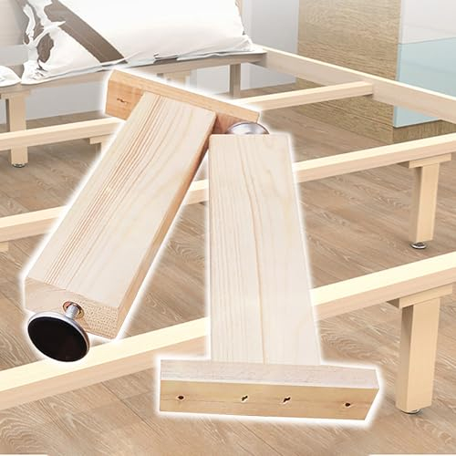 pingping1991 2 Stück Holz Tischbeine,Massivholz Möbelbeine Bettfüße Ersatz Stützfüße Verstellbare Füße Lattenstützbein Bettbeine für Sofa, Couch, Bett, Sessel, Schrank (48-50cm)