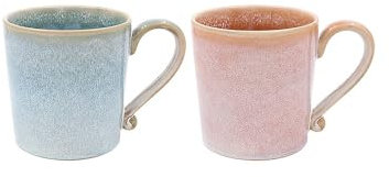 Lesser & Pavey Reactive Glaze Mugs Set of 2 | Ceramic Coffee Mugs Set for Home or Work | Designed by Elements | Lovely Mugs for Tea, Coffee & Hot Drinks