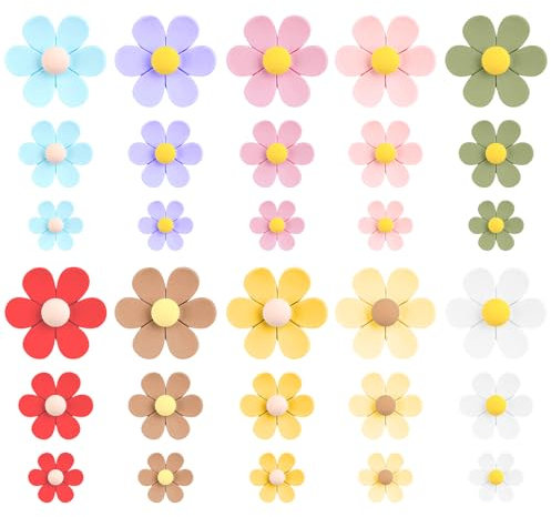 30 Stück 3D Kühlschrankmagnete Blumen, 3 Größen Magnete Blumen Süß Magnete Kühlschrank, Dekorative Magnete Kühlschrankmagneten Magneten Kühlschrank Set für Magnettafel Whiteboard Pinnwand Tafel Büro