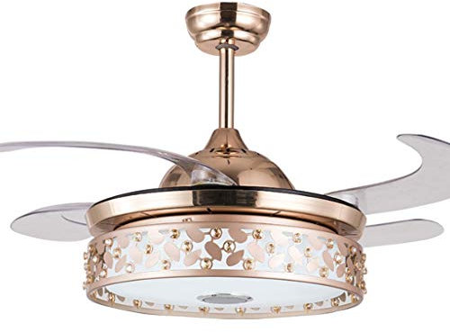 Ventilador de Techo Invisible de 42 Pulgadas con luz y Control Remoto, luz de Ventilador de Techo con aspas retráctiles Bluetooth Creativas (tamaño: 42 Pulgadas)