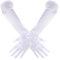 Piriuuo Lange Handschuhe, Lange Weiße Handschuhe Satinhandschuhe Abendhandschuhe Opernhandschuhe Damen Elegant Handschuhe für Halloweenkarneval Party Ball Opera Abschlussfeiern Hochzeiten