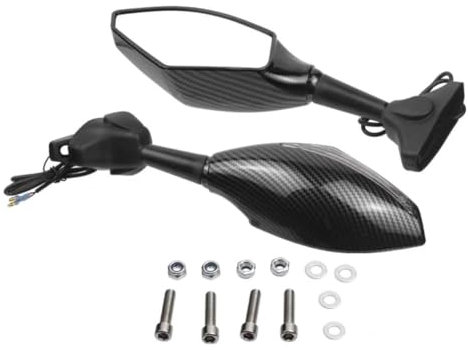Rückspiegel Seitenspiegel Motorrad Rückspiegel mit Abbiegelicht Für CBR 250 600 900 1000 Für RR MOTORRAD BLINKER SPIEGEL