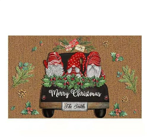 Fußmatte Weihnachten, Fußmatte Kokos Weihnachten 40x60cm, Fußmatte Weihnachten Kokos, Türmatte Mit Rentier Muster, Außen Innen Waschbar Fußabtreter, Christmas Dekoration, rutschfest Schmutzfangmatte